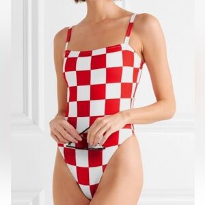 Re/Done X Solid & Striped The Malibu Checkered Swimsuit Size L
